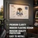 Double-Sided Clear Acrylic Golf Flag Frame, Floating Shadow Box for 14x20 Flags & Certificates, Wall Mount Display Case with Stainless Standoffs(Flags Not Included), 14.0 Inches X 14.0 Inches
