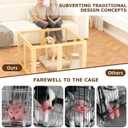 8 Panel Elegant Wooden Frame Clear Acrylic Indoor Puppy Playpen