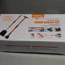 7 in 1 Snow Shovel & Snow Brush Kit with Ice Scrapers for Car Windshield,62.2 Extendable & Bendable Thicken Aluminum Tube for Easy Roof Cleaning,180 Pivoting Brush Head & EVA Grip