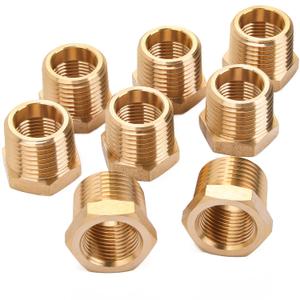 LTWFITTING Brass Pipe Hex Bushing Reducer Fittings 1/2 Inch Male x 3/8 Inch Female NPT(Pack of 25)