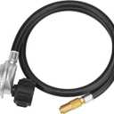 6 Feet Propane Adapter Hose & Regulator for Blackstone 17 and 22 Inch Tabletop Griddle, 90 QCC Switch to 20 lb Tank