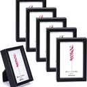 Winlor Small Picture Frames, Mini Size Baby Photo Frame, 2x3'', Set of 6, For Tabletop Home Decor, Polaroid Picture Frame with Soft Magnet, Cute Refrigerator Magnets, Black