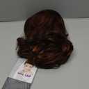 Aokiya Bob Wavy Wigs for Women Reddish Caramel Brown Short Curly Hair Wig with Bangs Shoulder Length Style Synthetic Realistic Heat Resistant Wig for Everyday Hairstyle 16 Inch