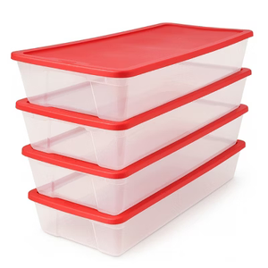 Sterilite 6 qt. Storage Boxes, Clear Plastic Containers with Lid, Set of 4