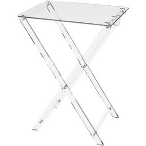 TV Tray Large Acrylic Folding Tray Table Foldable End Table Furniture Modern Small Desk Space Saving Side Table for Living Room, Bed Room, Kitchen Serving Table Snack Eating Tables