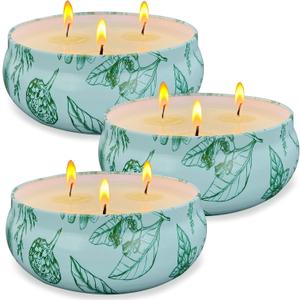 Citronella Candles Outdoor Large 3 Pack, 14 OZ Large Citronella Candle for Patio, 3 Wick Soy Wax Candle for Garden/Indoor/Camping, 240 Hours Burning Time atural Soy Wax Candles