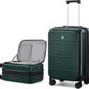 MILADA 24 Inch Checked Luggage, Expandable Hardshell Suitcase with 360 Spinner Wheels & TSA Lock, Lightweight Medium Rolling Luggage for Men and Women Travel, Blackish Green