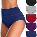 UMMISS Panties Underwear for Women Cotton Tummy Control High Wasited Plus Size Ladies Full Coverage Briefs 3XL 4XL