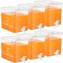 Domensi 6 Pack 2 Gallon Drink Dispenser for Fridge with Spigot Water Dispenser Leak Proof Lids Filter Screen Beverage Juice Container Sealed Plastic Lemonade Milk Cold Hot Drink Tea Jug for Party
