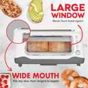 Dash Clear View Toaster - Features Large Window & Extra-Wide Slots - Auto-Shut Off Feature - Bagel Functions, & Seven-Browning Levels - 1-Touch Defrost - White
