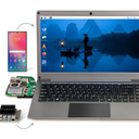 ELECROW Portable Monitor with Keyboard, 14 Inch Lapdock Display with Built-in Battery & RPi5 Adapter, 1080P FHD IPS USB C Computer Monitors Compatible with Raspberry Pi, PC, Phone, Mac, Game Console