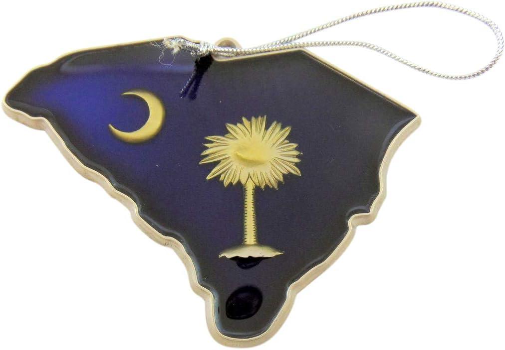South Carolina Ornament Palmetto Flag State Shape Christmas Decoration
