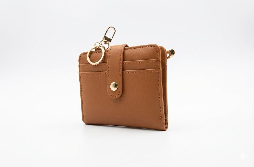 Small Wallets Woman RFID Blocking Leather Credit Card Holder - with ID Window - Card Wallets for Women - with Zipper Coin Purse - Keychain Wallet