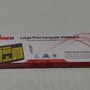 Large Print Computer Keyboard, Wired USB High Contrast Keyboard with Oversized Print Letters for Visually Impaired Low Vision Individuals (Yellow+Black)