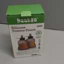 Haakaa Yummy Pouch Reusable Baby Food Pouch, Baby Food Storage Kids Squeezable Pouch, Washable Freezer - Make Homemade Organic Food for Babies/Toddlers, 4oz, 2 Pack, 6m+ (Grey)