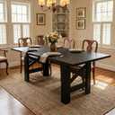 Garvee Wood Farmhouse Dining Table for 6-8, Heavy Duty Large Kitchen Table, 70.87" Long Rectangular Dining Room Tables with Strong Legs, Thickness Tabletop, for Big Family, Dinette, Rustic Black