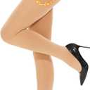 CozyWow Opaque Fleece Lined Tights for Women, Soft Warm Thermal Tights for Winter (Large-X-Large, 1pair-beige)