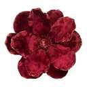 KI Store Velvet Christmas Poinsettia Burgundy Artificial Magnolia Flower Ornaments Floral Picks Stems for Christmas Tree Decorations Pack of 6 for Xmas Tree Wedding Centerpiece