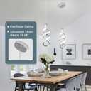 Modern Led Pendant Light Fixture, 15W Chrome Spiral Led Chandelier Hanging Lamp, 3000K-6000K, Dimmable Pendant Lamp, Adjustable Height Pendant Light for Kitchen Island Dining Room Bedroom Cafe
