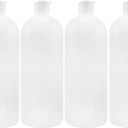 Cornucopia Brands 32oz Flip Top Plastic Squeeze Bottles (4-Pack); XL Dilution Bottle for Shampoo, Dog Grooming, Liquids Mixing, Squirt Spout