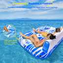 Inflatable Pool Floats Adults, Large Pool Lounger Chair Floaties with Cup Holders Backrest Footrest, Tanning Water Float for Swimming Pool Lake River Sea, Pool Raft Carry 300lb Adults