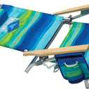 Tommy Bahama 2-Pack 5-Position Classic Lay Flat Backpack Beach Chair with Cooler and Cup Holder, Portable Folding Beach Chair for Tanning, Blue/Green