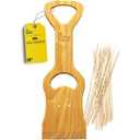 Premium Wood Grill Scraper - Wooden BBQ Grill Scraper, Barbecue Cleaner Tool, Enjoy Safe & Bristle Free Barbecue for Outdoor Grill |Includes 12" Bamboo Skewers (100 Pcs)