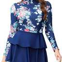 Muslim Swimsuits for Women Long Sleeve Built-in Bra Swimming Tops + Swimming Pants + Hijab Burkini Full Cover Swimwear, 2XL