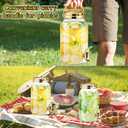 Tanlade 3 Pcs Plastic Drink Dispenser with Stand Beverage Dispenser with Sturdy Metal Base Juice Dispensers for Parties Lemonade Jar Spigot for Weddings Countertop, Each 1 Gallon(Gold)