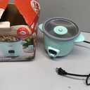 Dash Mini Ceramic Rice Cooker - Designed for Single-Serve Cooking - Compact Rice Cooker with Nonstick Removable Pot, Keep Warm Function & Easy-to-Clean Sleek Design - Aqua Ceramic