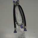 2 Pcs 12 Inch Quick Connect Water Hose Faucet Supply Lines Hot & Cold Water Mixer Line Replacement V-shape Widespread Bathroom Sink Faucet Y Hose with Snap-in Fast Lock Pipe(Black Blue)