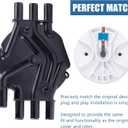 Ignition Distributor Cap and Rotor Kit Compatible with GMC Trucks V6 4.3L Vortec DR475 DR331 D465 D328A DR475T 10452457 10452458