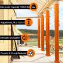 54"-155" Pole House Jack Post - Heavy Duty House Floor Jacks Deck Support