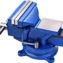 findmall 5" Bench Vise with Anvil 360 Swivel Locking Base Table Top Clamp Heavy Duty Vice Swivel Base Bench