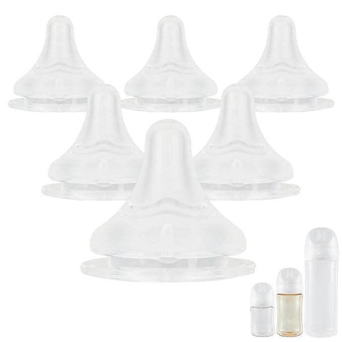Silicone Nipples(S) for Pigeon Bottle,Newborn Flow Baby Bottle Nipples,0m+ 6 Count