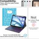 Supveco Keyboard Case for iPad Air 11 Inch (M4 2026,M3 2025,M2 2024),iPad Air 5th/4th Generation with Pencil Holder-7 Colors Backlit Wireless Detachable Folio Keyboard Cover -Sky Blue