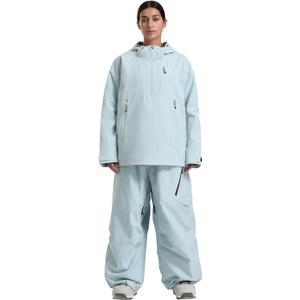 GSOU SNOW Women's Ski Jacket and Pants Set Baggy Snowboard Jacket Snow Suit Waterproof Windproof Hooded Coat (Blue), Size XS