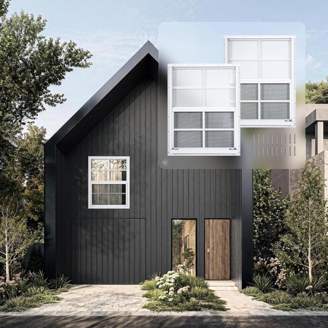 2 Pcs 18" x 23" White Shed Windows with Tempered Glass & Fiberglass Screen - Flush Mount Sliding Windows for Chicken Coop, Playhouse, Garage (Weatherproof & Easy Install)