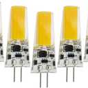 G4 LED Light Bulbs 3000K Warm White Lighting Dimmable, 5W Equivalent to 50W AC 110V-120V, Bi-pin LED Bulb Silicone G4 LED Bulbs (5-Pack)