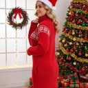 Ugly Christmas Sweater Dress for Women, Santa Hat and Funny Novelty Sweater with Pocket for Xmas Holiday