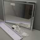 HIEEY Lighted Makeup Mirror, 18.1" x 22.8" Hollywood Vanity Mirror with Lights, Three Color Lighting Modes, with 5X Magnification Mirror, Smart Touch Control, 360Rotation (White)