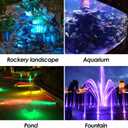 LED Pond Light Submersible Waterfall Fountain Underwater Light 18W 12V AC with RGB Color Changing by Remote for Outdoor Home Garden Patio Pond