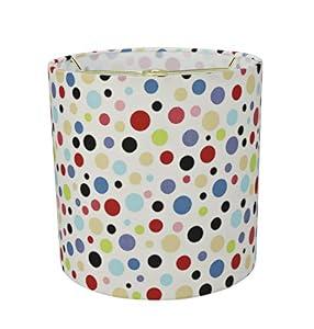 Aspen Creative 31229A Transitional Drum (Cylinder) Shaped Spider Construction Lamp Shade in White with Multi-Colored Dotted Design, 8" Wide (8" x 8" x 8")