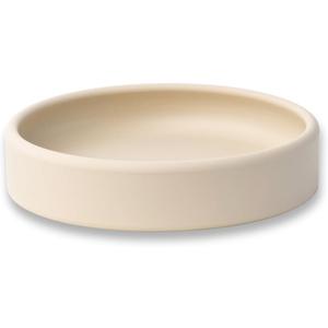 APLAINR Solid Plate, Weighted Baby Toddler Plate, Silicone Plates for Baby, No-Division Kid Plates, Microwave & Dishwasher Safe Silicone Plate for Toddlers, No BPA, Oat Cream