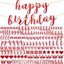 TaoBary 167 Pcs DIY Banner Kit Happy Birthday Glitter Banner Customizable Glitter Make Your Own Kit 162 Letters Symbols and Numbers 3 Rope for Birthday Halloween Wedding Christmas(Red)