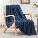 Love's cabin 100% Cotton Muslin Blanket, 6 Layer Lightweight Breathable Gauze Throw Blanket 50 x 60 Inches, Soft All Season Blanket for Couch, Bed, Sofa, Dark Blue