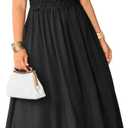 EYWOL Women's Plus Size Formal Dress Lace Chiffon Maxi Dress,Open Back Cocktail Dress for Wedding Guest,Party,Gala Events (Black, M)