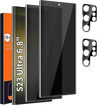 Arshek 1 Pack Galaxy S23 Ultra Privacy Screen Protector, 9H Tempered Glass, Ultrasonic Fingerprint Support, 3D Curved, HD Clear AntiSpy Film for Samsung S23 Ultra 5G Glass Screen Protector