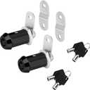 RV Storage Locks, Keyed Alike, 1-1/8' Fits 7/8' Max Door Thickness, Camper Trailer Cabinet Locks (Black 1-1/8 Inch 2Pack)