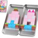 Mini Portable Magnetic Blocks with Iron Storage Box - Travel Magnet Building Block for Toddler 1-3, STEM ConstructionToys for Kids Ages 4-8, Educational Learning Toy Gift for Girls -Castle